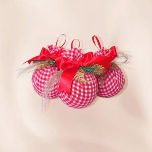 Bombillo rojo cuadriculado decorado navideño para tu hogar